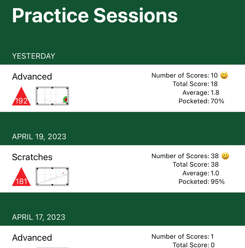 Track Your Pool and Billiard Practice Sessions Using The Bullseye App