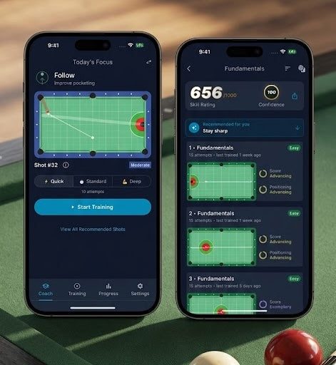 Bullseye Billiards 3.2: Introducing Coach and Skill Ratings